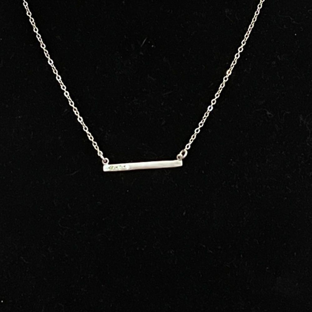 Lisa Leonard Sterling Silver Cross Bar Birthstone Necklace